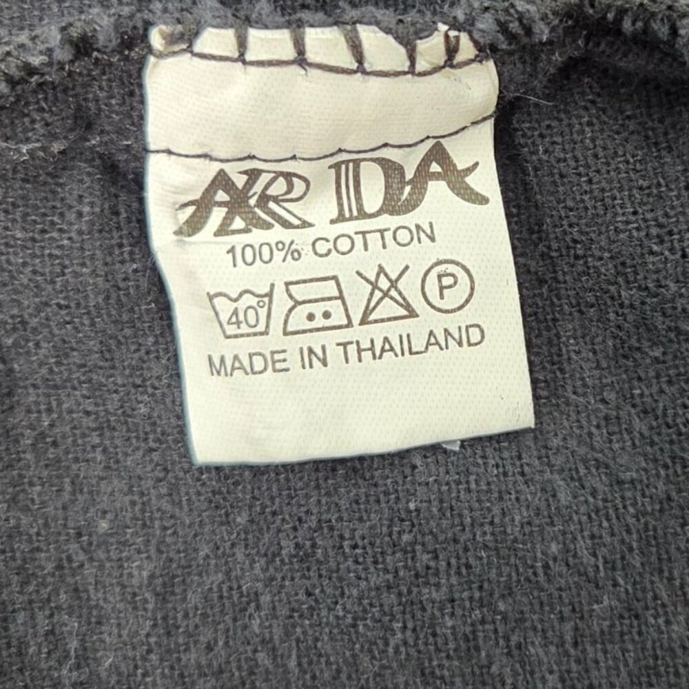 Vintage Arda Black Traditional Chinese Dragon Embroidered Toggle Front Shirt XL - Picture 6 of 6